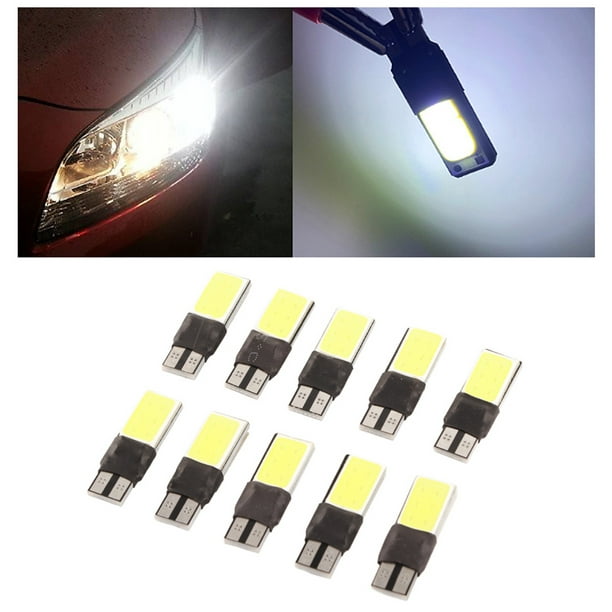 10 Uds T10 W5W COB bombillas LED de cuña para coche lámpara de ancho de  placa de matrícula luz de posición lateral lámpara de cúpula de mapa  Jadeshay A