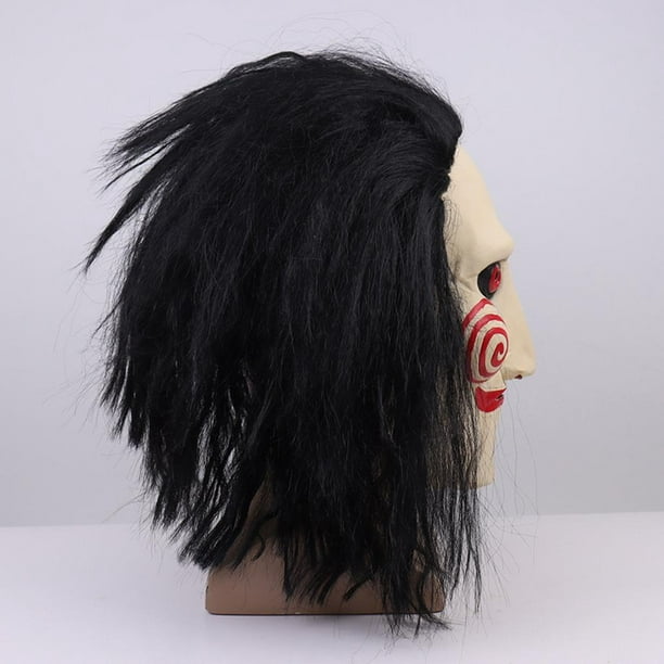 Máscara de disfraz de terror, máscara de látex para sierra de payaso  aterradora, máscara de marioneta, máscara de cabeza completa para adultos