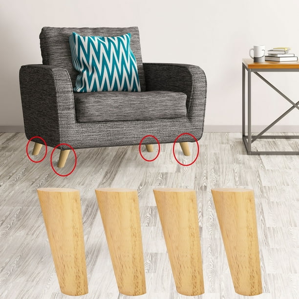 BOSHC Pies de madera para muebles/patas de base de sofá, patas de  gabinetes, patas de mesa, patas de muebles de repuesto para