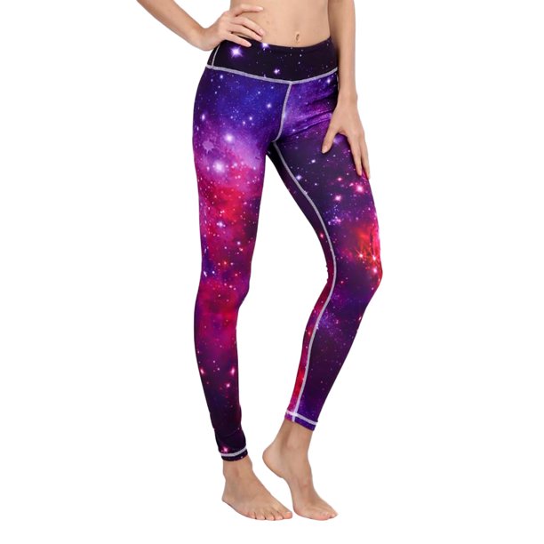 Pantalones de Yoga con Estampado de Estrellas Espaciales de de Cintura para  Mujer, Mallas Elásticas para Entrenamiento de Pilates, Mallas - Púrpura, L  Sunnimix Pantalones de Yoga para mujeres
