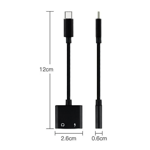 Adaptador Irfora, Cable de Audio Tipo-C a Jack 3.5mm AUX, Convertidor USB-C  a 3.5mm