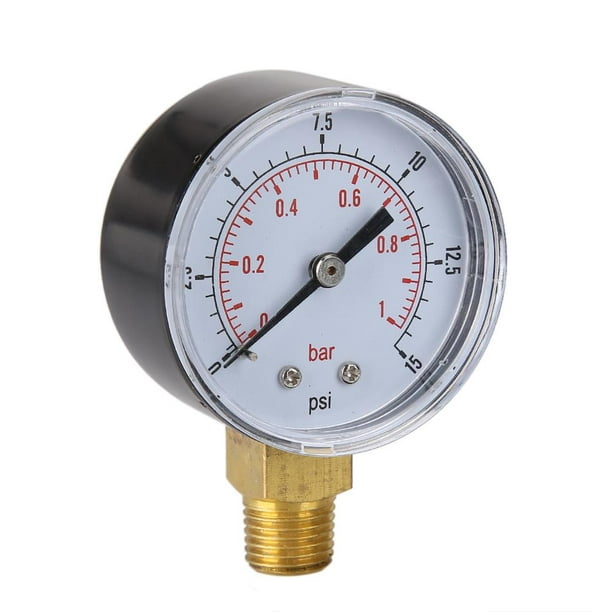 Manómetro de presión de baja presión 0-1bar 0- 15psi 1/4 pulgada