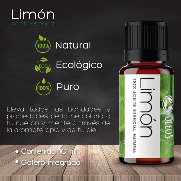 Aceite esencial de limón 100% puro y ecológico