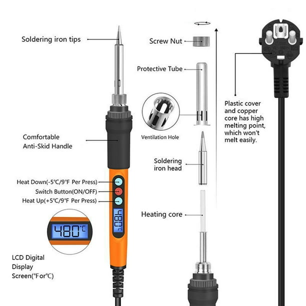 Soldador eléctrico Herramientas de soldadura electrónica de herramientas  electrónicas para cables de soldadura Condensadores o accesorios Hardware