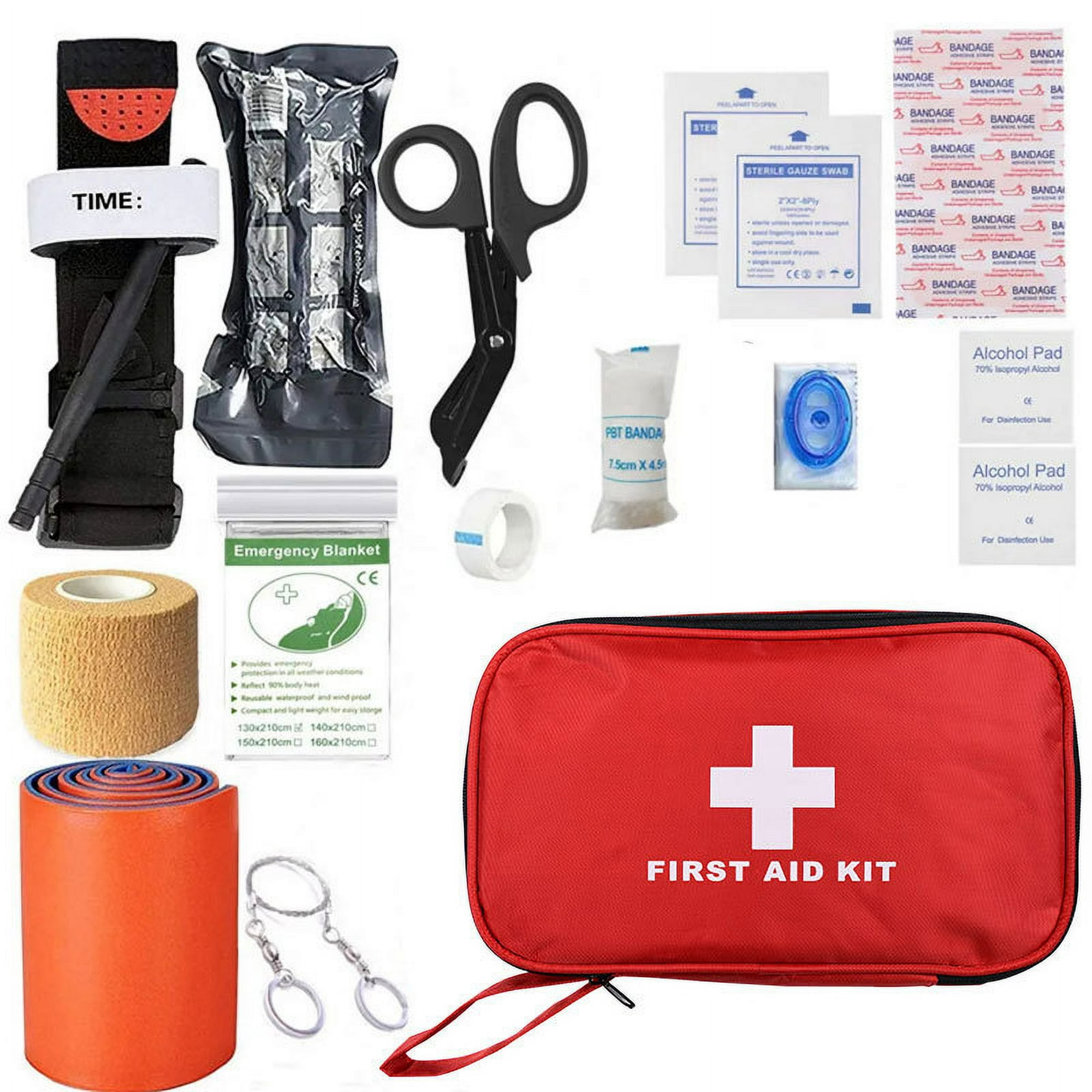 Kit de primeros auxilios para el hogar, la oficina y el lugar de trabajo,  kit de emergencia para coche, kit de supervivencia para acampar al aire