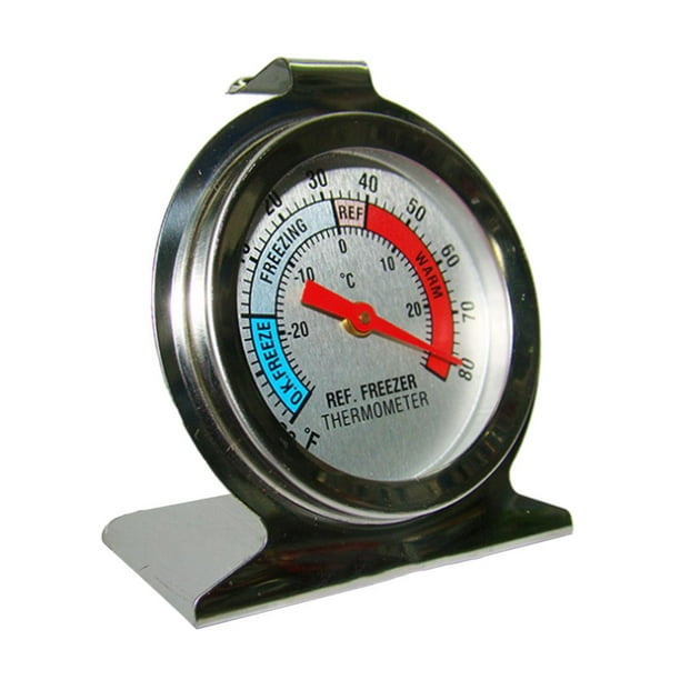 Paquete de 2 termómetros para refrigerador -30-30 grados C/-20-80 grados F,  termómetro clásico para nevera, esfera grande con indicador rojo