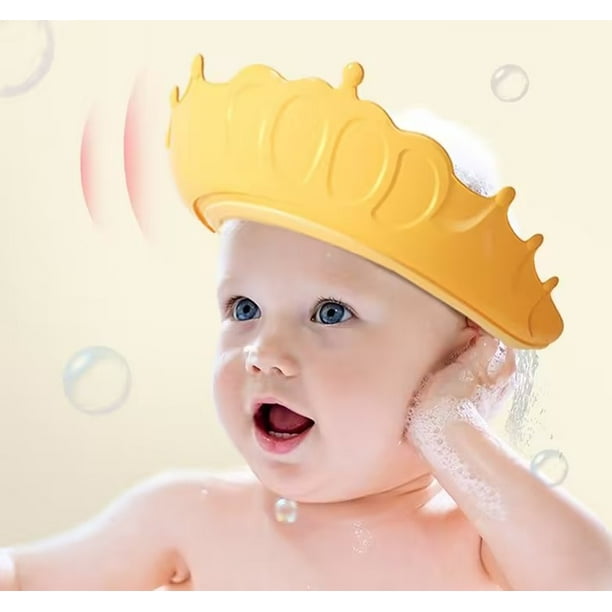 Gorro de ducha de baño para niños, champú con visera para evitar que el  agua entre en los ojos y las orejas, protección para enjuagar la cabeza