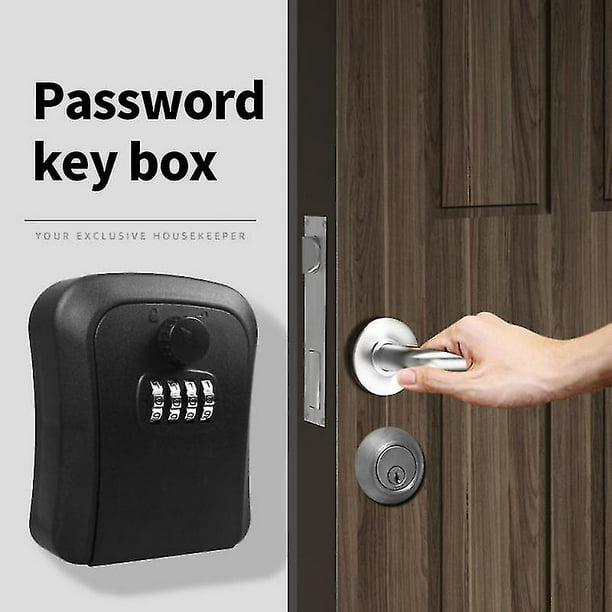 Caja de cerradura de llave, caja de seguridad portátil de combinación para  montar en la pared, caja de almacenamiento de llaves para llaves de casa