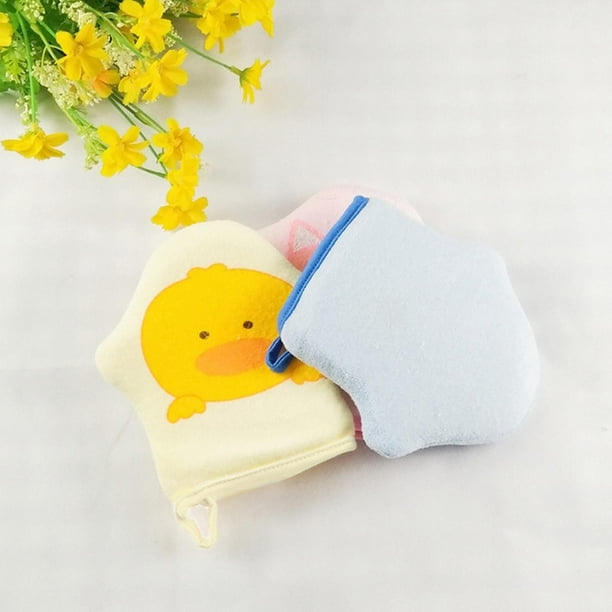 Yellow Manoplas de baño de esponja de seguridad para bebés recién nacidos  guantes de baño lindos de dibujos animados YONGSHENG 9024715338457