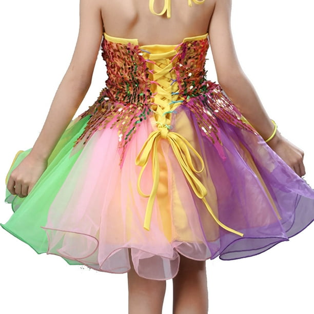 Kryz Vestido de Danza Ballet Niña 4-15 Años Lentejuelas Borla