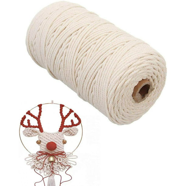 Comprar Cuerda de macramé de 2mm y 100M, hilo de algodón, hilo para  manualidades, costura artesanal, colgadores de pared hechos a mano,  decoración bohemia para fiesta de boda y hogar