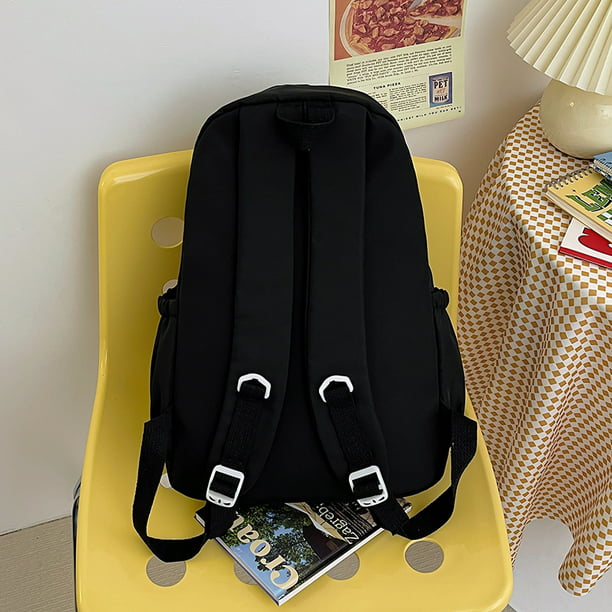 Mochila informal para mujer, mochila escolar, bolsa de viaje para ordenador  portátil, mochila para estudiante, negra