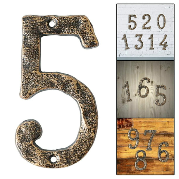 Números de casa, letrero de dirección exterior, número de dígito