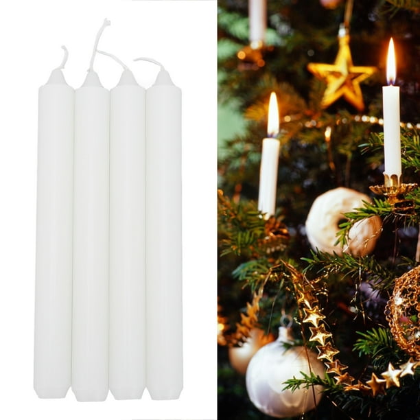 Vela navideña de anís estrellado, velas blancas sin perfume, juego de 2 x  3x6 pulgadas de grosor, 60 horas para interiores y exteriores -  México