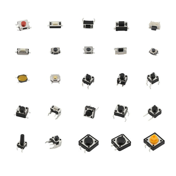 25 tipos de interruptor de botón surtido de microinterruptor de