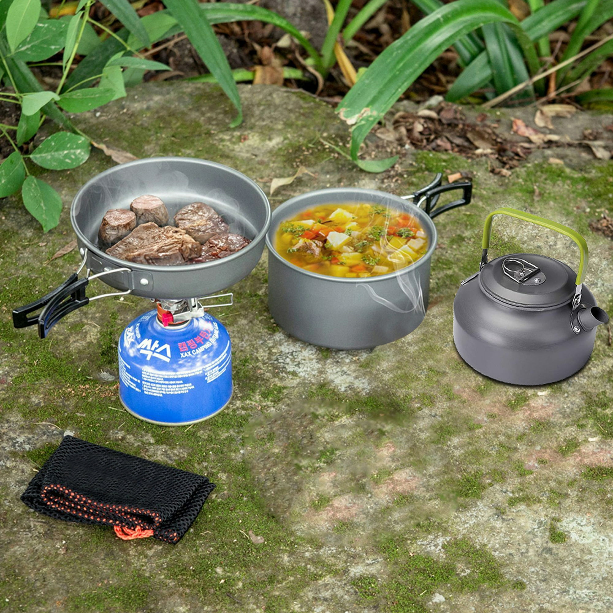 Juego de cuencos para ollas al aire libre, equipo de cocina para Picnic,  juegos de ollas para 2-3 personas, Picnic JShteea El nuevo