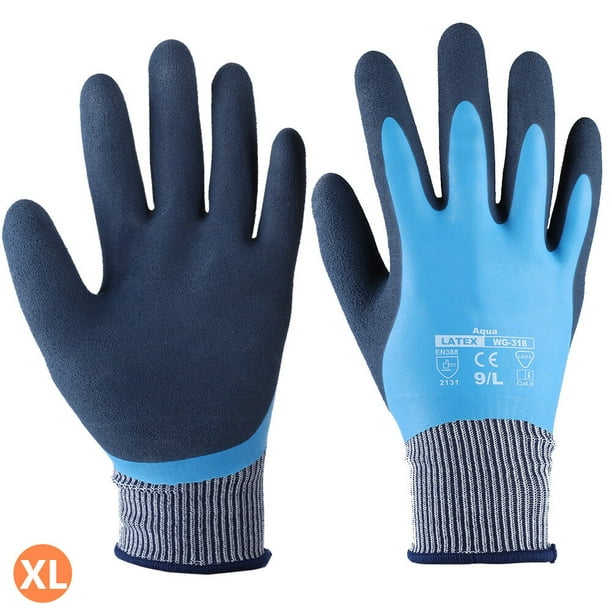Guantes de trabajo de invierno flexibles 2.0 para hombres, guantes de  trabajo 100% impermeables, doble revestimiento de látex para clima frío al  aire