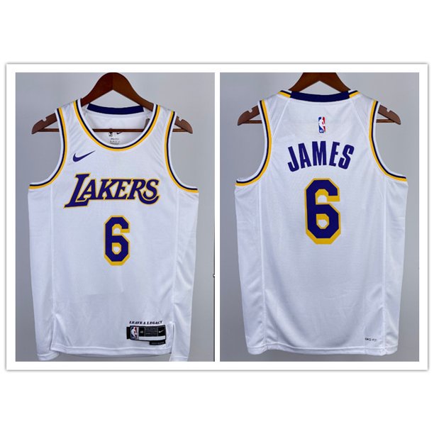 Hot pressed 2023 nba Los Angeles Lakers No. 6 James yellow classic