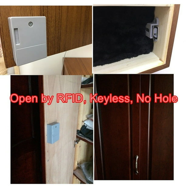 cerradura de armario,Cerradura de Cajón de Inducción Cerradura Invisible  Cerradura Inteligente Electrónica Meterk ABS