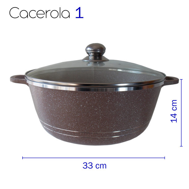 Cocina - Olla Grande Puchera Aluminio Manija Bronce (15 L.