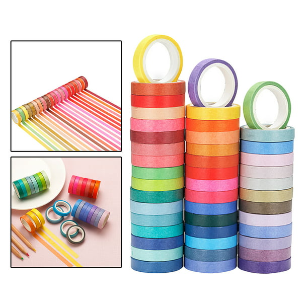 La Casa del Artesano-Set de 8 cintas adhesivas washi tape decorativas IBI  CRAFTde 7 15 y 25mms.*5mts.