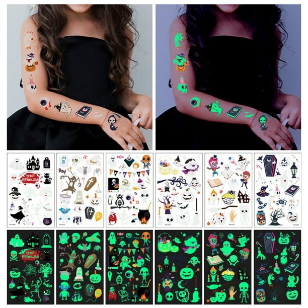 Tatuajes Temporales Niños Brillan En La Oscuridad 350 Piezas