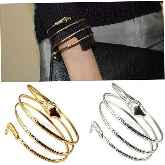 2pcs egyptian spiral snake wrap around arm cuff coil bangle bracelet upper arm bracelet cuff jewelry liwang