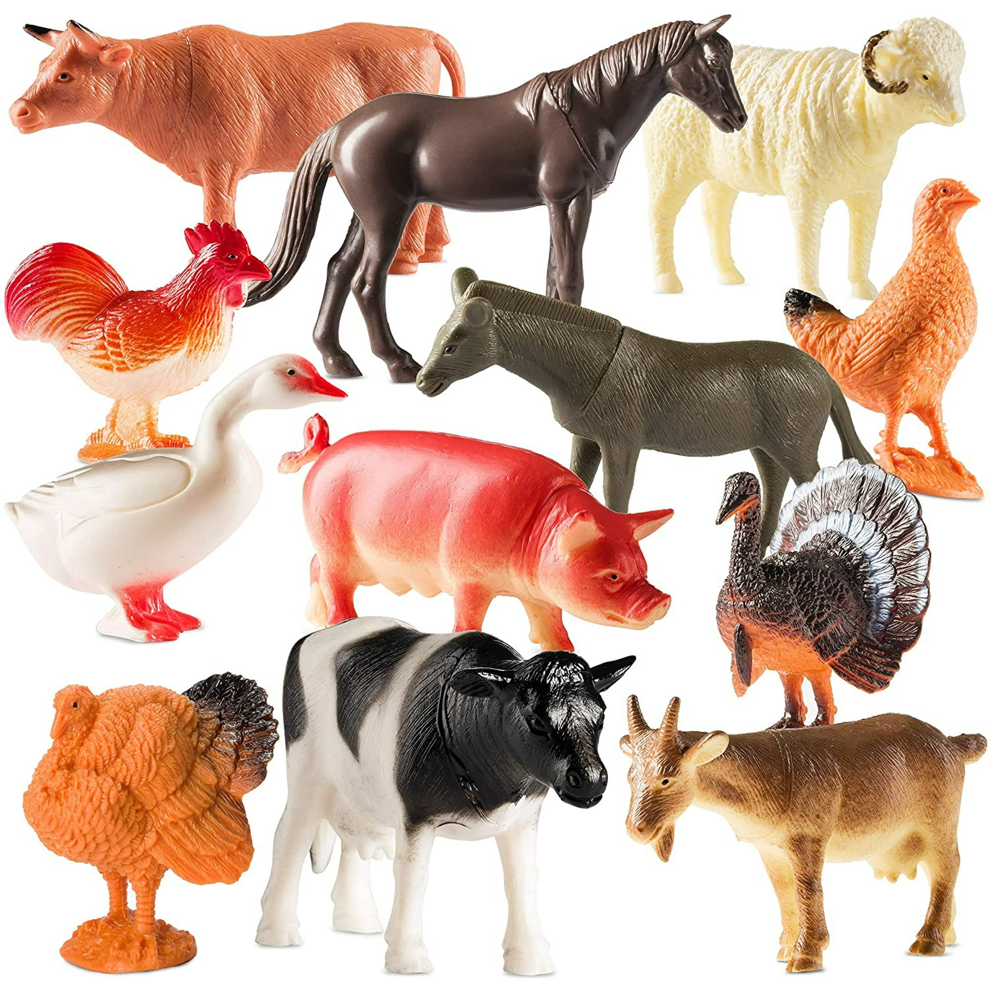Juego de figuras de juguete de animales de granja grandes (animales de  granja)