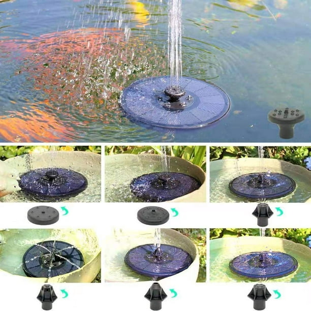 Bomba de fuente solar, bomba de agua con energía solar para jardín  circular, kit de panel solar, bomba de agua para estanque, fuente, baño  para pájaros, decoración de jardín, ciclo de agua