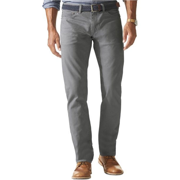 Dockers Pantalones chinos casuales delgados para hombre, gris, 32W