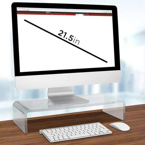 Soporte de acrílico para monitor, soporte transparente para computadora  portátil para escritorio, elevador de monitor de acrílico para accesorios  de