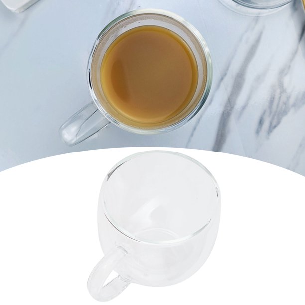 Taza de vidrio de doble pared transparente (A/H/D) 12x9x8cm 250ml