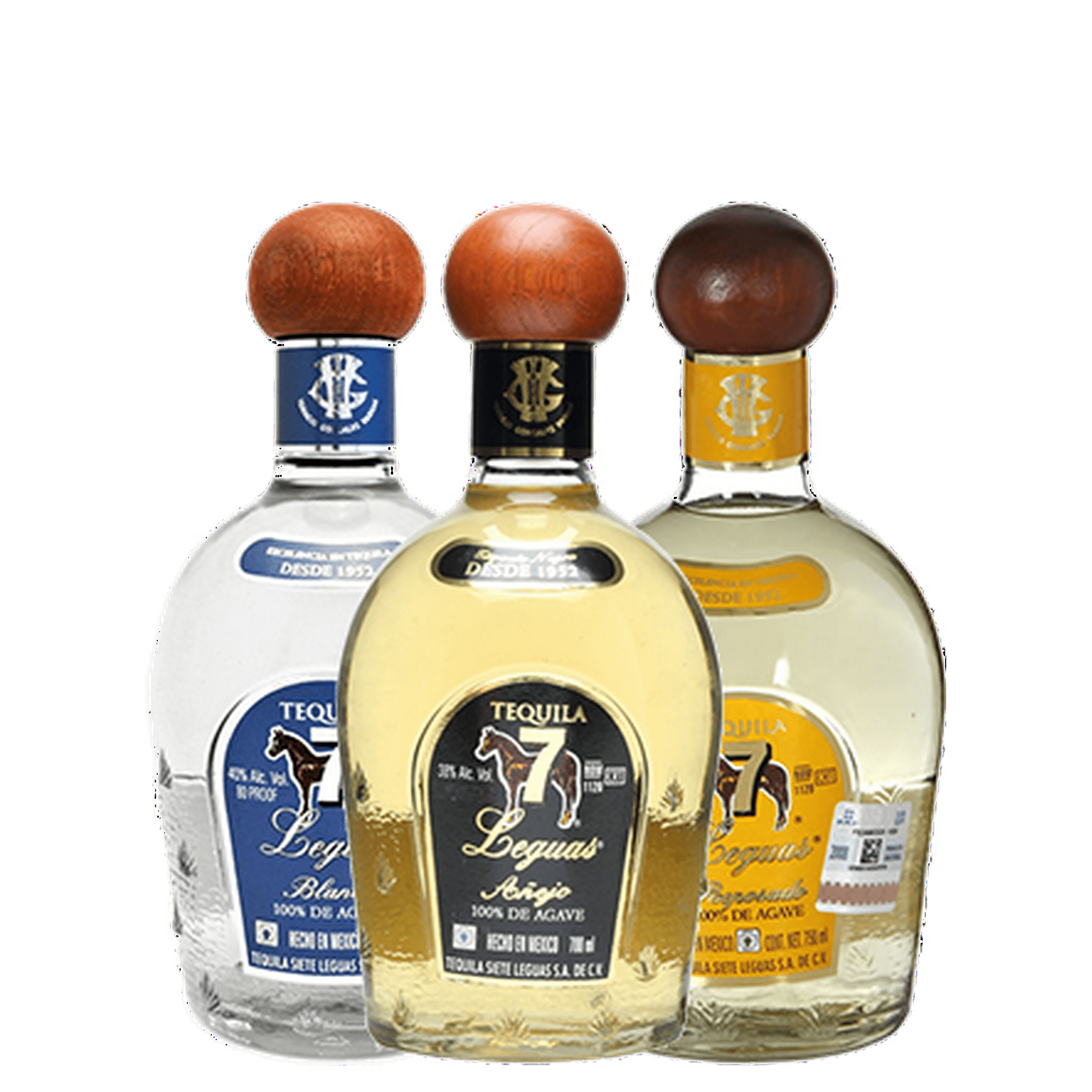 Pack de 6 Tequila 7 Leguas BlancoReposadoAñejo 375 ml 7 Leguas Blanco