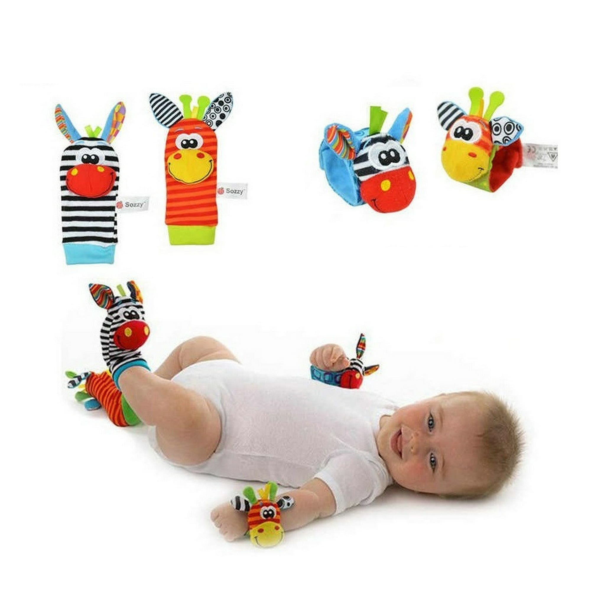 BABY K Calcetines de sonajero para bebés para niñas y niños (conjunto  zoológico) – Juguetes para bebés de 6 a 12 meses – Sonajeros de muñeca y  sonajeros de pies – Juguetes para bebés para recién nacidos como regalo –  Juguetes de  