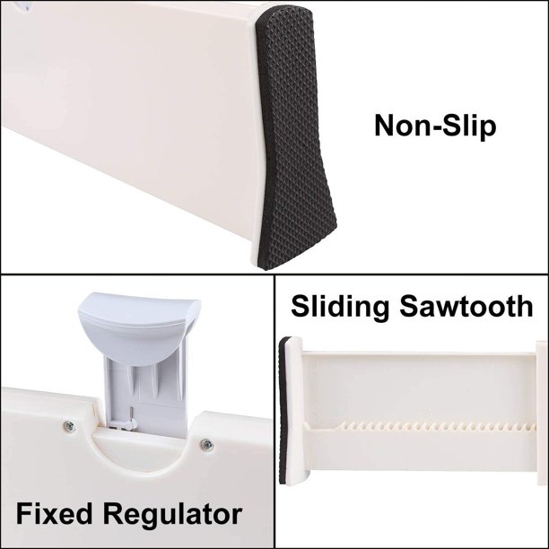 Separadores de cajones (juego de 3), organizadores de cajones ajustables,  (28-44 cm, 10 cm de altura), divisores de cajones para dormitorio, cajones  de bebé, oficina Sincero Electrónica