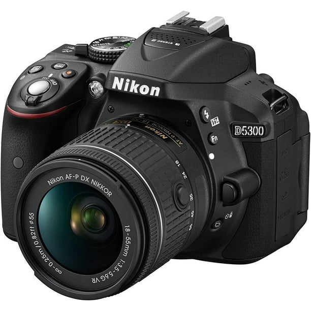 Nikon D5300 24.2MP DSLR Digital Camera with 18-55mm AF-P VR Lens (Grey)  (1521) Bundle with SanDisk 64GB SD Card + Camera Bag + Filter Kit + Spare  Battery + Telephoto Lens Nikon