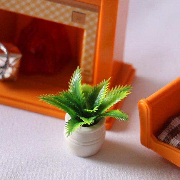 6 piezas de juego Mini plantas artificiales en macetas Pequeña maceta  decorativa en miniatura