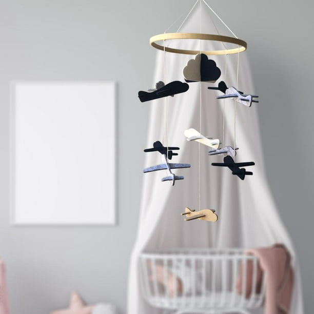Cuna de bebé de fieltro hecha a mano móvil colgante decoración de campanas de aeronave Zulema de cuna para niños | Walmart en línea