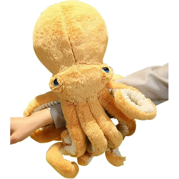 G-LOVELY'S - Peluche de pulpo reversible, pulpo de calamar para girar,  pulpo de peluche, regalo para niños (naranja y amarillo)