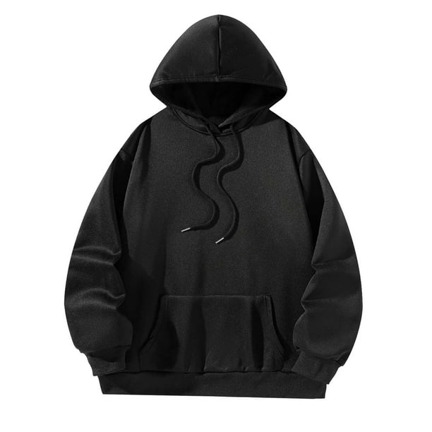 FZVYD Sudadera negra con capucha para hombre, sudadera con capucha de gran  tamaño con estampado gráfico de manga larga, casual, con cordón