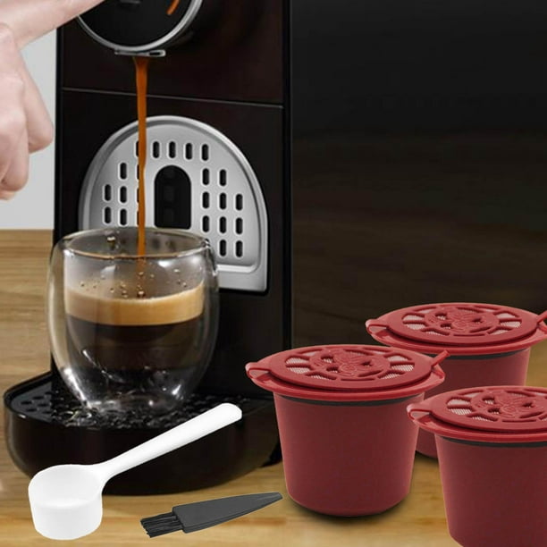 6 Pcs capsulas reutilizables para Máquina Dolce Gusto de Café Cápsula  Recargable con 1 Cuchara y 1 Cepillo para Cocina y Oficina