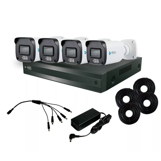 Kit Cámaras De Seguridad CCTV Meriva 1080p Full HD 4 Cámaras DVR 8CH +  Micrófono integrado y Full Color 24x7 Meriva MFC4008KIT