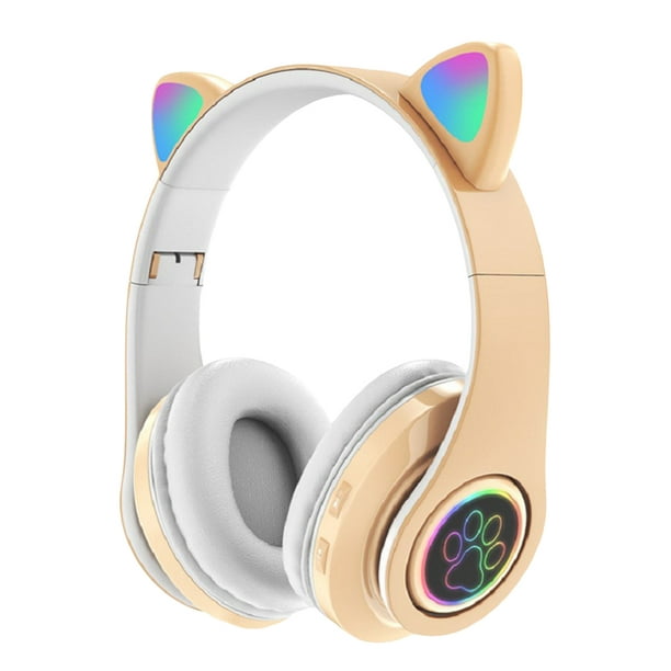 auricular inalámbrico con orejas de gato de baja latencia compatible con  Bluetooth regalo para niña Hugtrwg