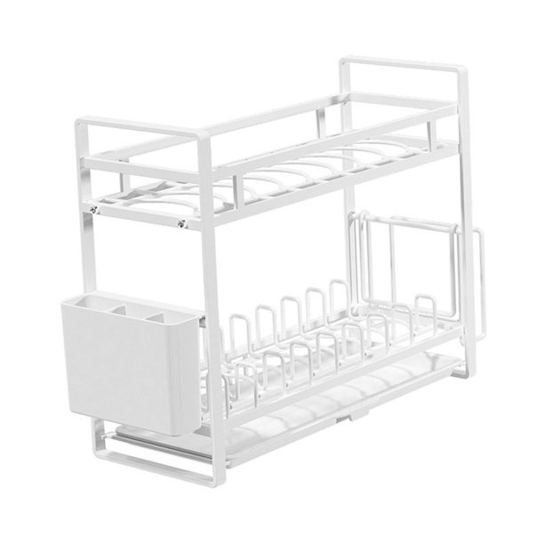 Organizador de porta platos,Organizador de soporte para platos Estante de  almacenamiento para platos,Estante de secado de platos de gabinete vertical