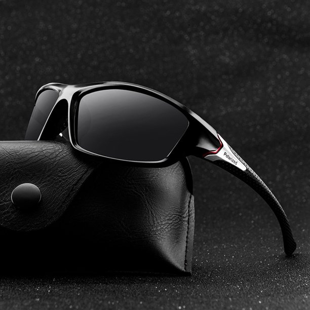 Ciclismo Gafas de sol polarizadas de visión nocturna para hombre UV400  Gafas de conducción (pierna roja negra) Likrtyny Para estrenar