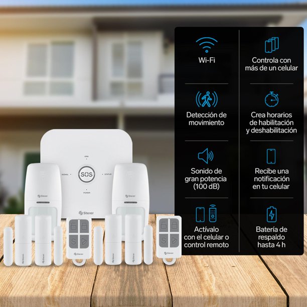 Kit Alarma WIFI + 4 Sensores Movimiento + 4 Sensores Magneticos + 2 Control  Remoto