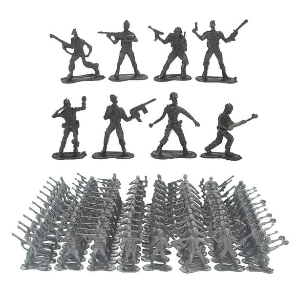 Juego militar de 100 piezas, soldados de juguete de plástico