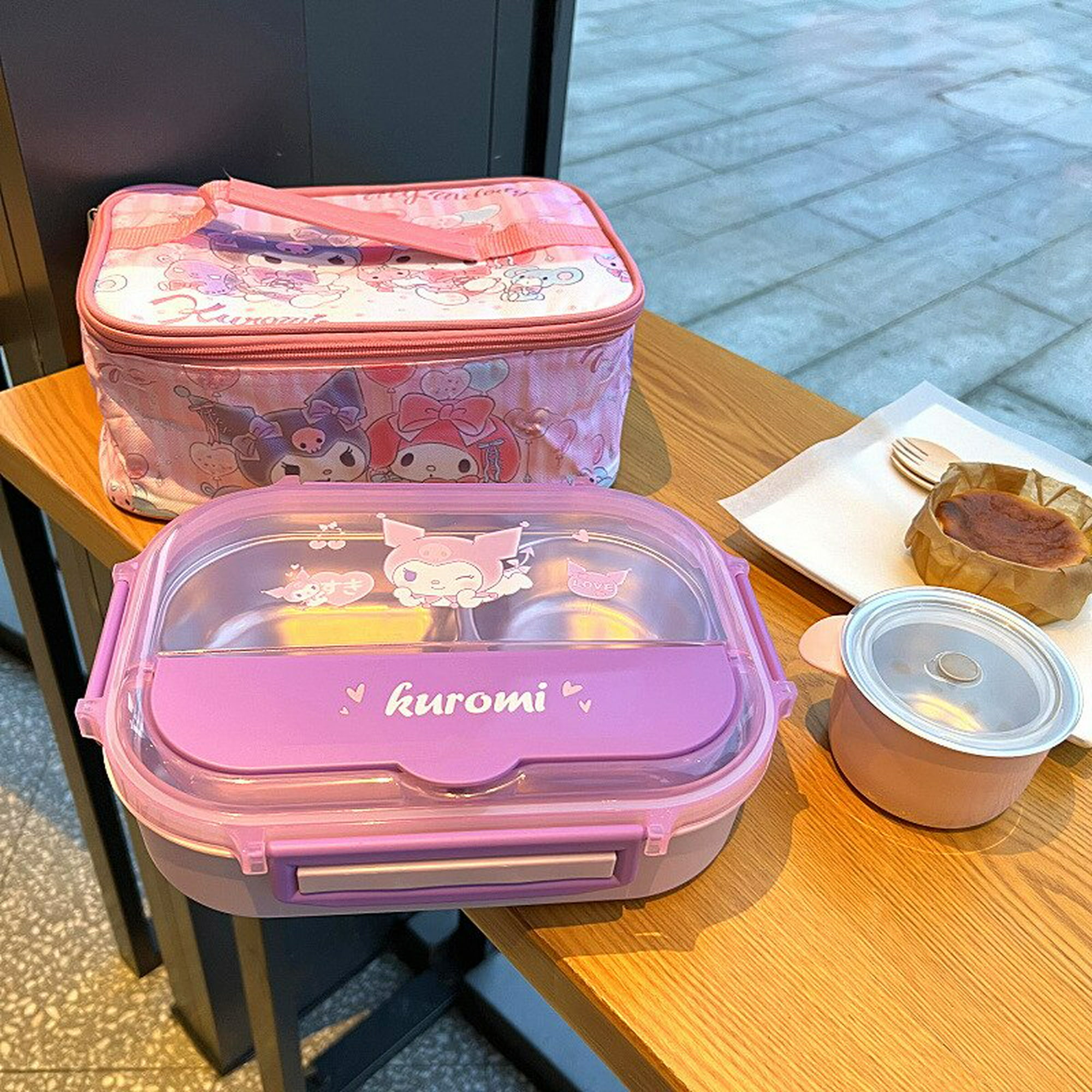 Anime Sanrio Lunch Box Hello Kitty Kuromi Cinnamoroll My Melody Student  Eco-Friendly Bento Box Tableware Food Storage Container