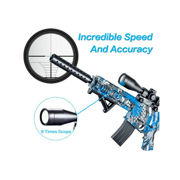 Pistola Lanza Hidrogel de Juguete con Laser Silenciador y Bateria Recargable