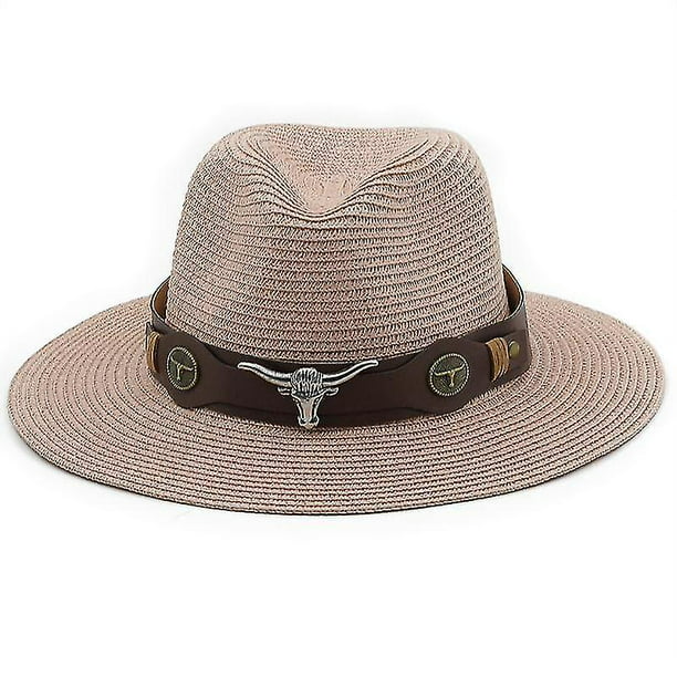 Sombrero de Panamá clásico, sombreros de sol de verano para mujer, hombre,  sombrero de paja de playa ShuxiuWang 8390612904004
